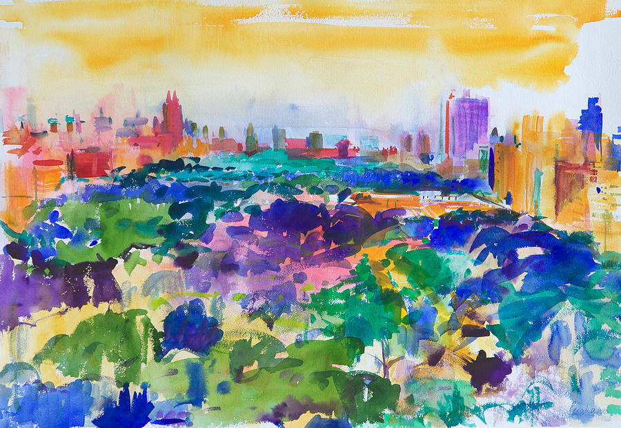 Central Park New York Painting by Peter Graham