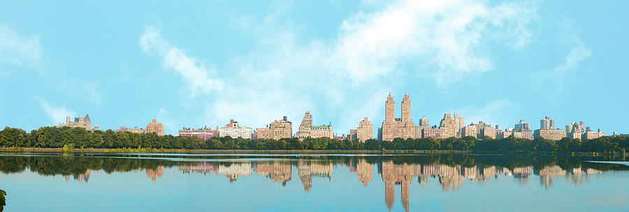 New York City Mixed Media - Central Park Reservoir New York by Marilu Windvand