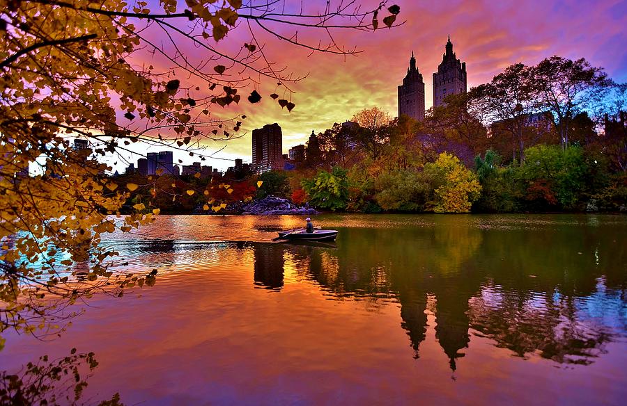 sunset in central park by sarah morgan