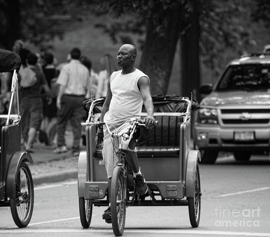 Central Park Transportation Black White  Photograph by Chuck Kuhn