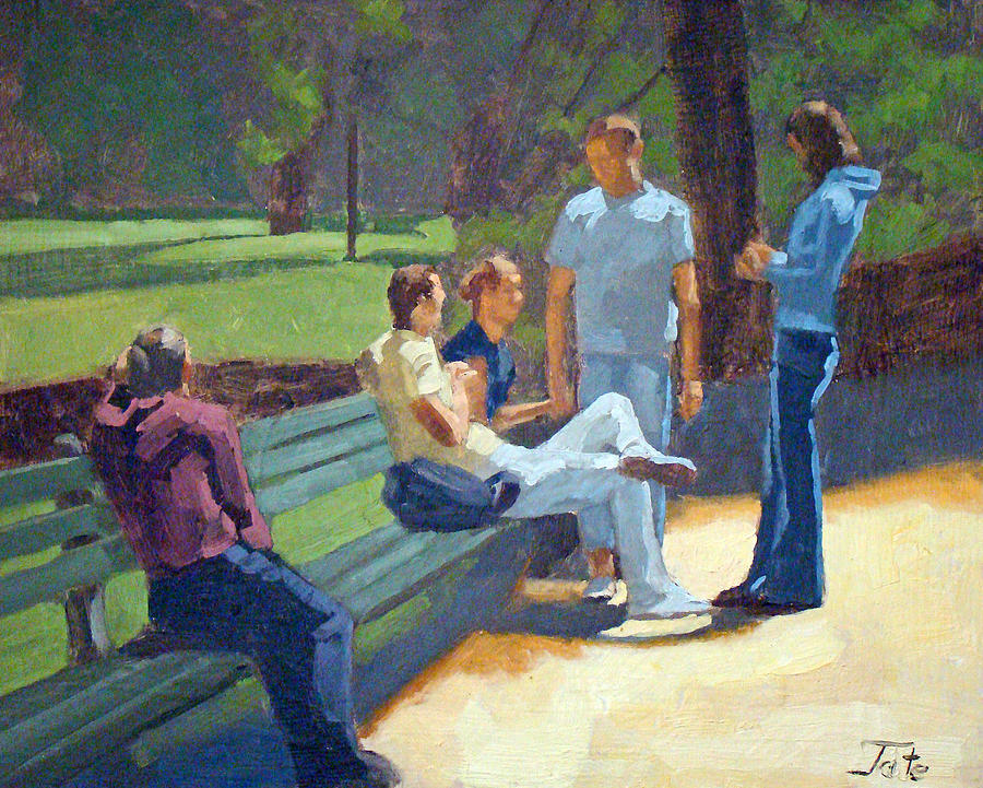 Central Park visit Painting by Tate Hamilton