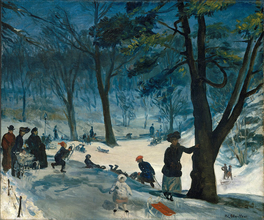 Central Park. Winter Painting by William Glackens