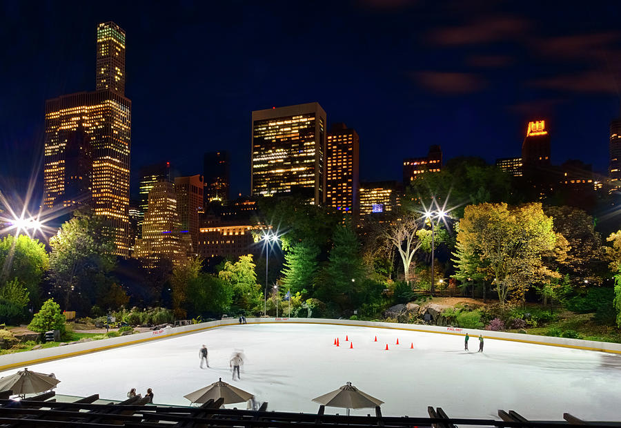 Central Park's Wollman Rink at Night Photograph by Art Calapatia | Fine ...