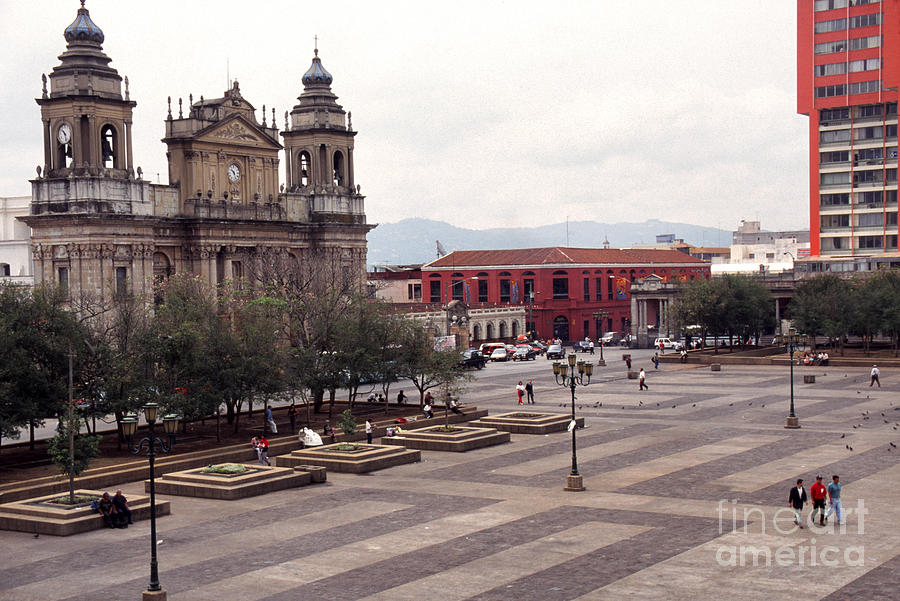 Central Plaza and Metropolitan Cathedral Guatemala City Photograph by Thomas R Fletcher