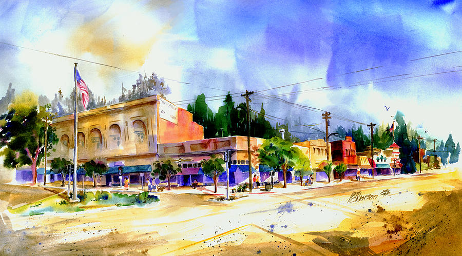 Central Square Auburn Painting by Joan Chlarson