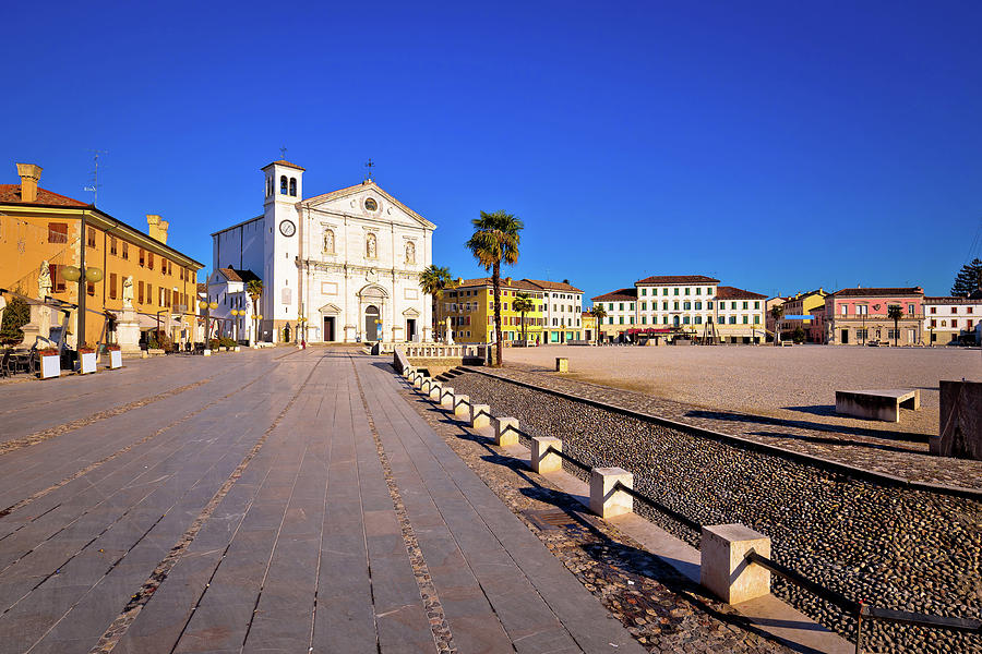 Central square in town of Palmanova church view Photograph by Brch Photography