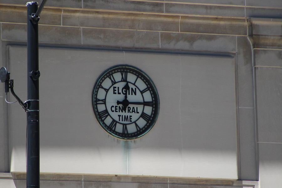 Central Time a Historic Elgin Clock in Chi Town Photograph by Colleen Cornelius