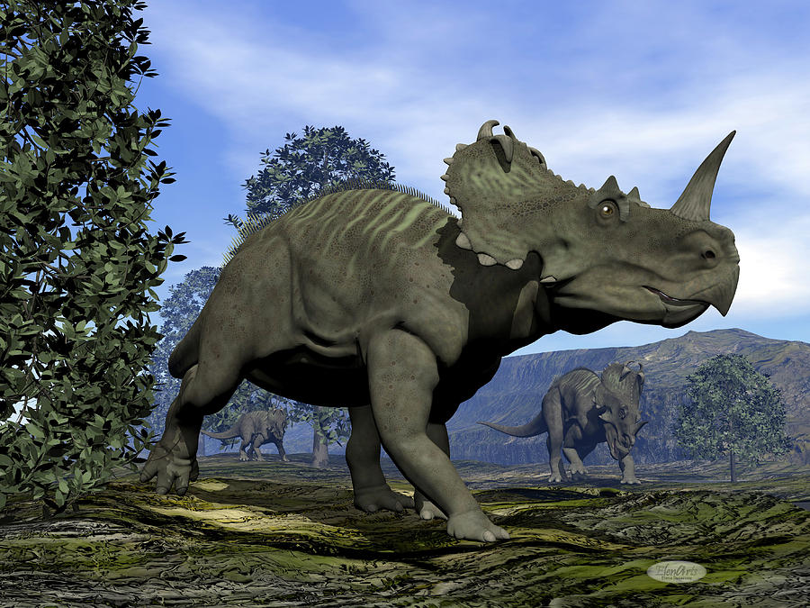 Centrosaurus Dinosaurs - 3d Render Digital Art