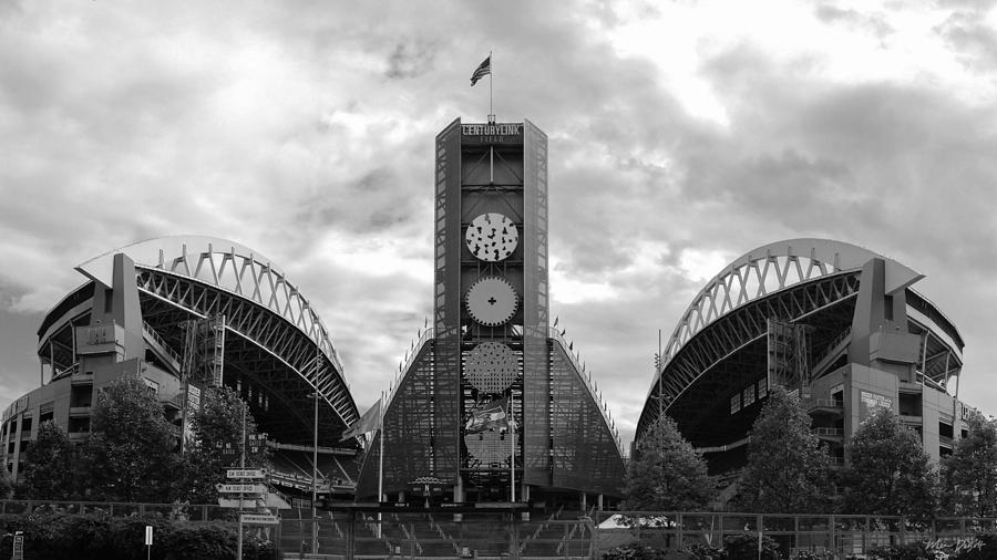 Lumen Field, Black & White Photography Print Seattle Seahawks