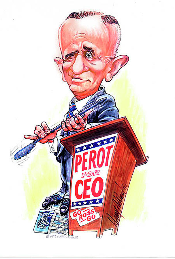CEO Ross Perot Drawing by Harry West