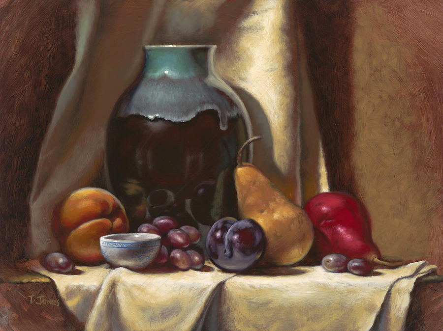 Ceramic and Fruit Painting by Timothy Jones