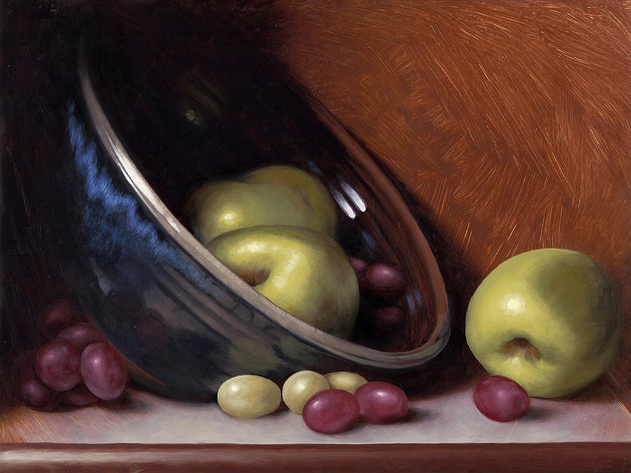 Ceramic Bowl with Apples Painting by Timothy Jones