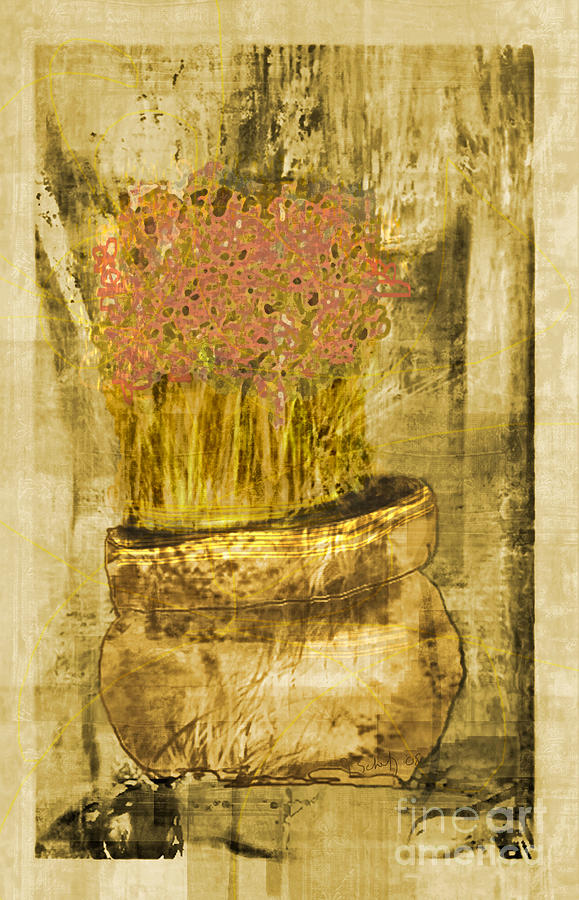 Ceramic Flower Jar Digital Art by Gabrielle Schertz