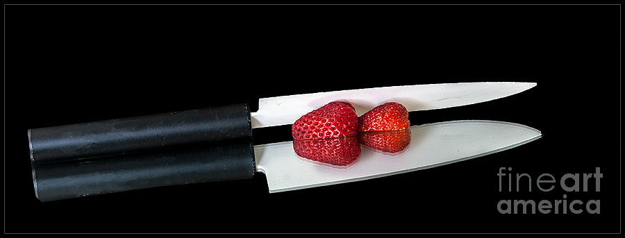 Ceramic Knife and Strawberries Photograph by Shirley Mangini