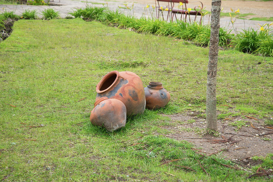 Ceramic Pots at Huancas Plazza des Armas Digital Art by Carol Ailles