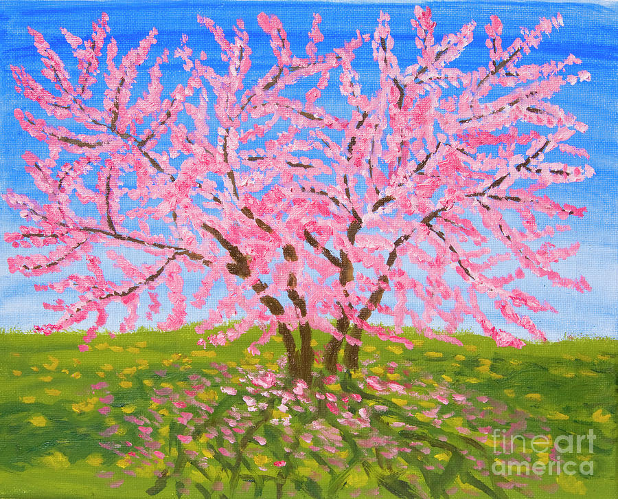 Cercis tree, oil painting Painting by Irina Afonskaya