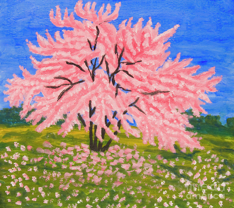Cercis tree, painting Painting by Irina Afonskaya