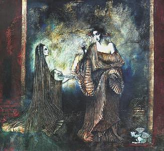 Magical Realism Painting - Ceremony by Marne Adler Magical Realism Painting - Ceremony by Marne Adler