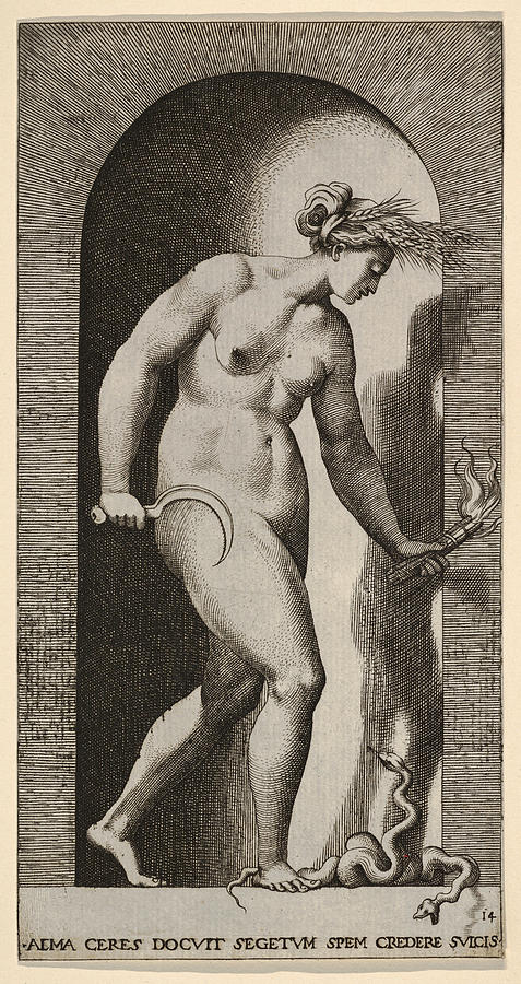 Ceres Drawing - Ceres  by Giovanni Jacopo Caraglio