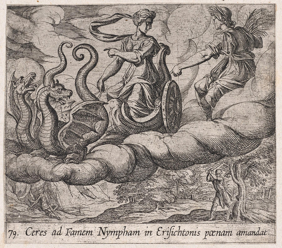 Ceres Ordering Erysichthons Punishment Drawing by Antonio Tempesta
