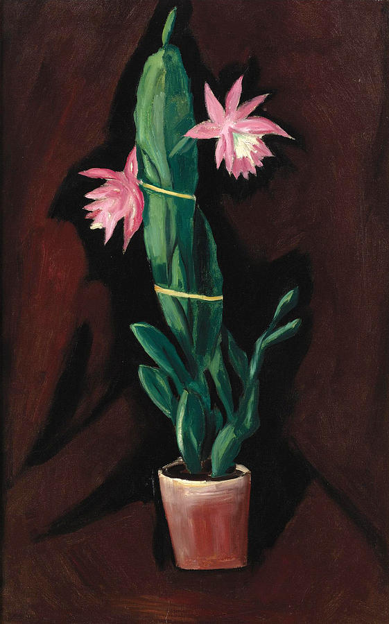 Cerise Cactus Painting by Marsden Hartley