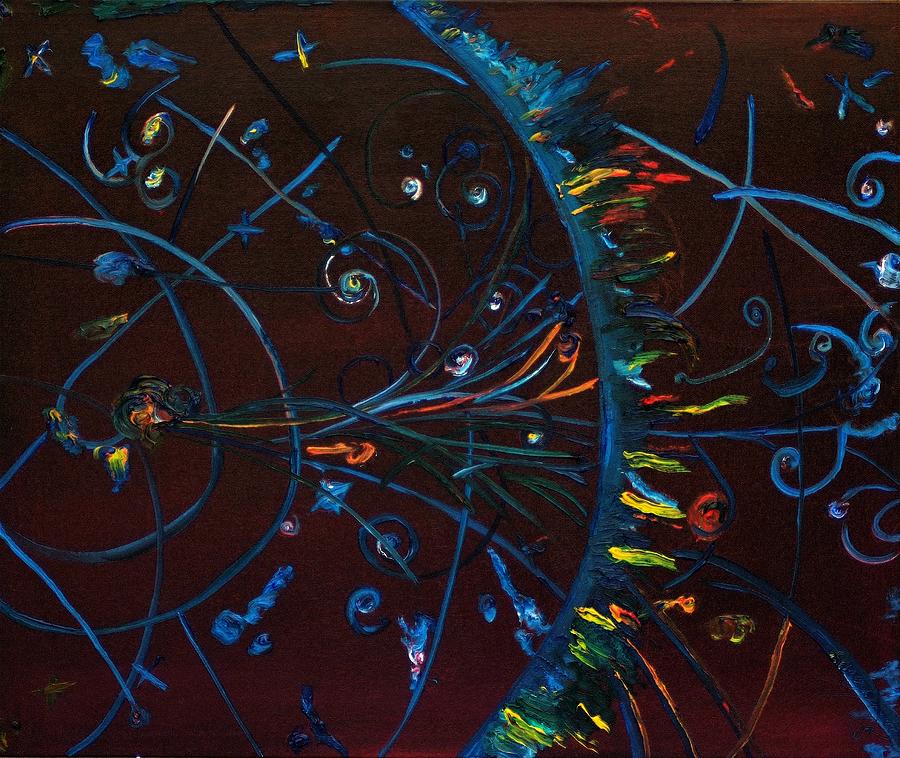 Cern Atomic Collision  Physics And Colliding Particles Painting
