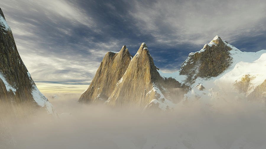 Cerro torre Patagonia Digital Art by Erik Tanghe