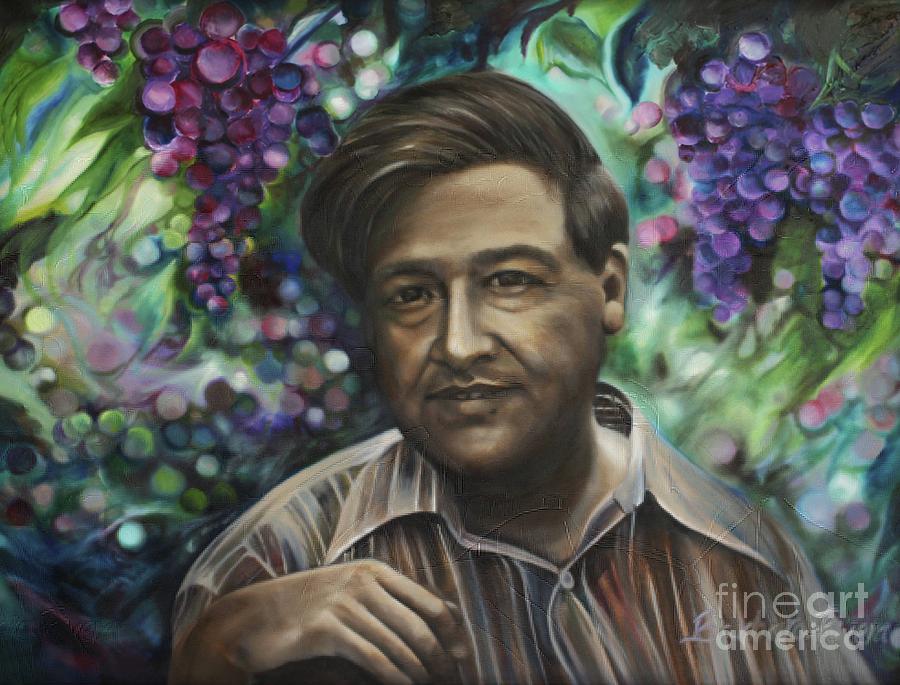 Cesar Chavez Painting by Barbara Rivera