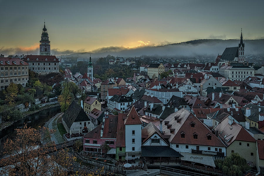 Cesky Krumlov Morning Cityscape - Czechia Photograph by Stuart Litoff