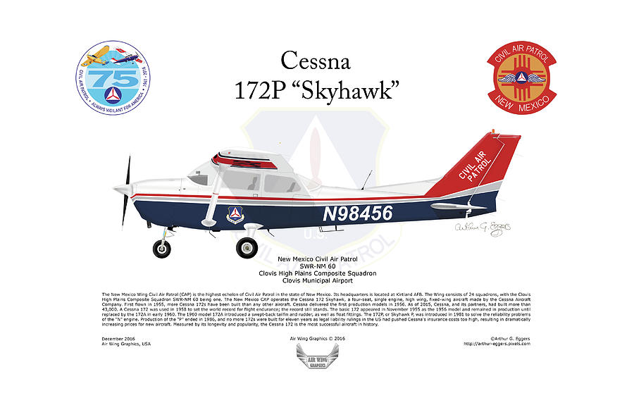 Cessna 172P Skyhawk Digital Art by Arthur Eggers