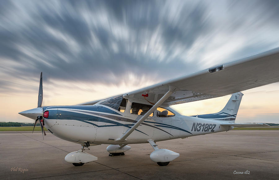 Aircraft Photograph - Cessna 182 on the Ramp by Philip Rispin