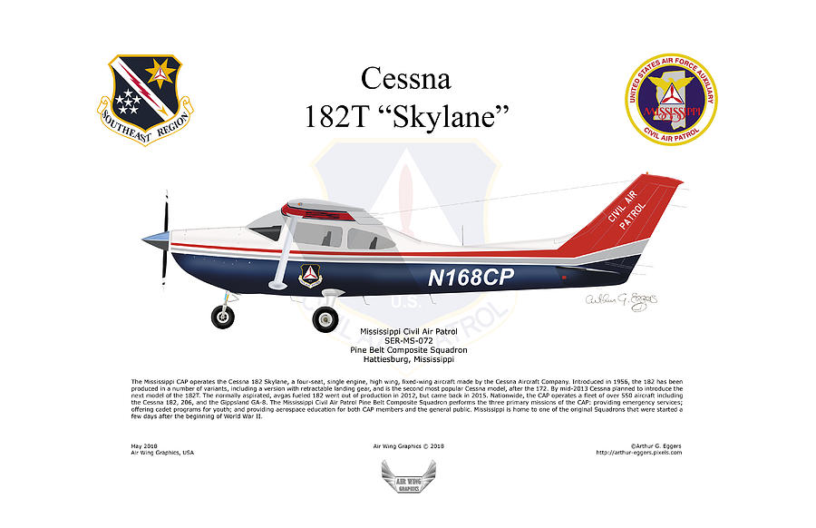 Cessna 182T Skylane Digital Art by Arthur Eggers