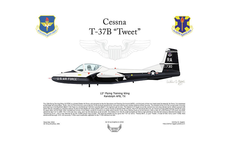 Cessna T-37B Tweet Digital Art by Arthur Eggers