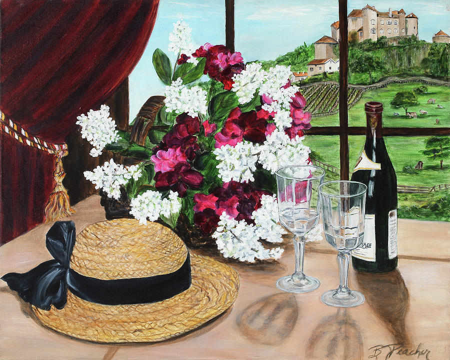 Cest le temp pour le vin Painting by Bonnie Peacher