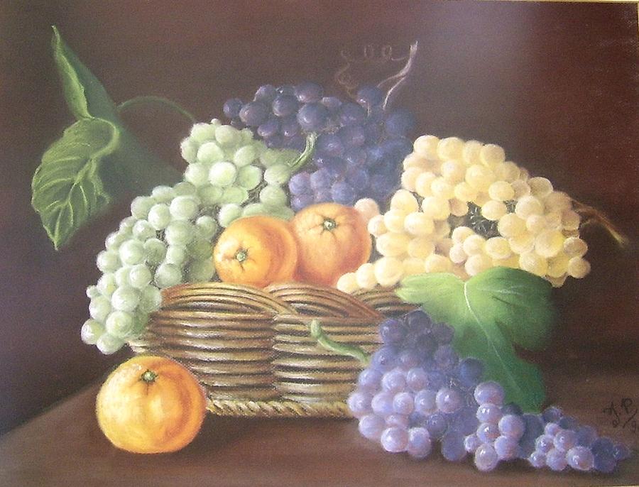 Cesta Con Frutas Painting by Justyna Pastuszka