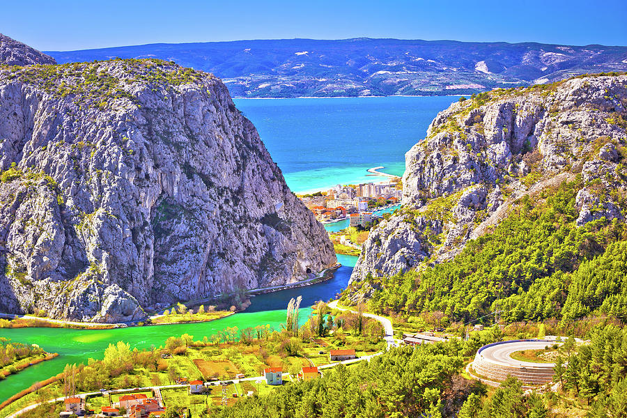 Cetina river canyon and mouth in Omis view from above Photograph by Brch Photography