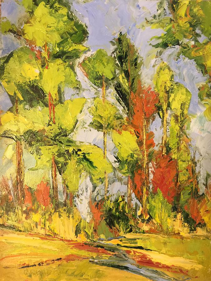 Cezannes Trees Painting by Celeste Drewien