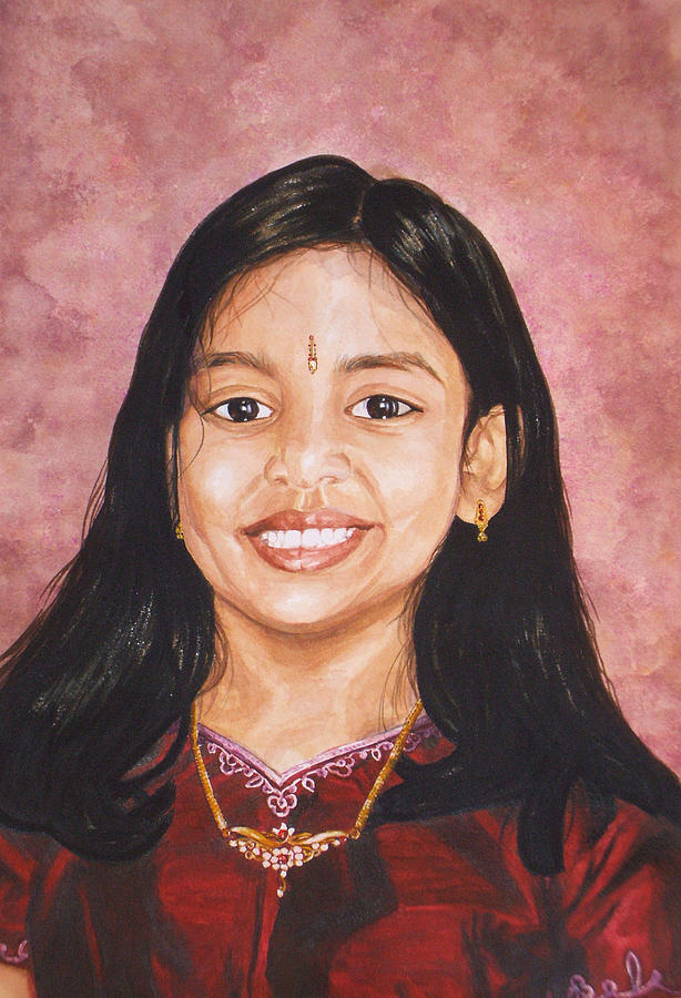 Portrait Painting - Chaandini by Srilata Ranganathan