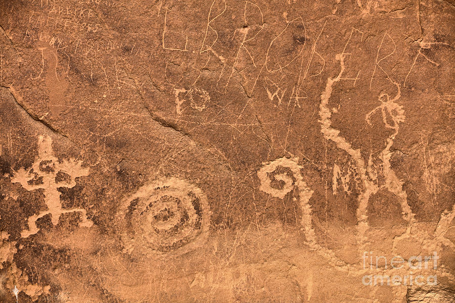 Chaco Canyon Petroglyph Figures Photograph by Adam Jewell