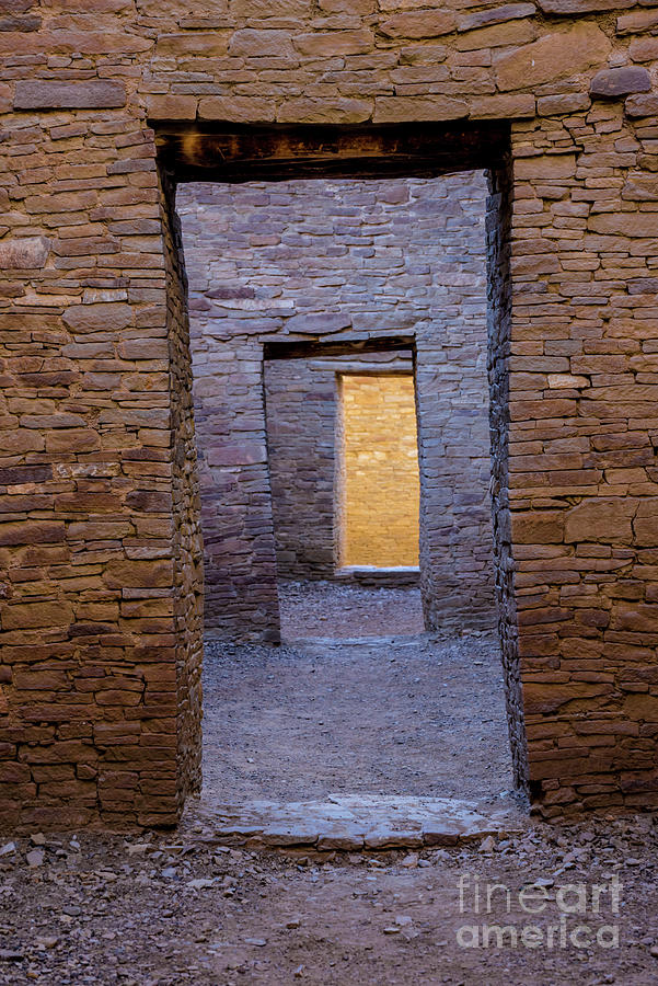 Chaco Canyon Pueblo Bonito Doorways 2 New Mexico by Gary Whitton