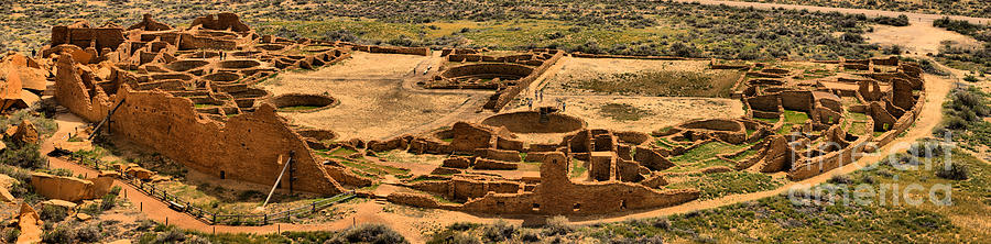 Chaco Pueblo Bonito Panorama Photograph by Adam Jewell