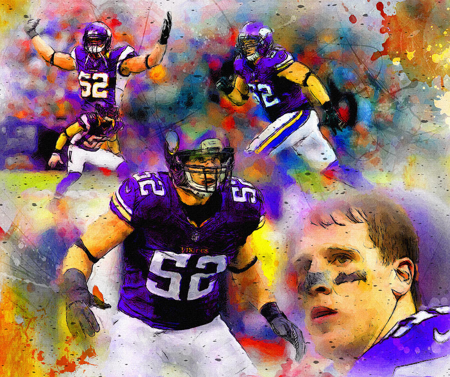 Chad Greenway Vikings Star Painting by John Farr - Fine Art America