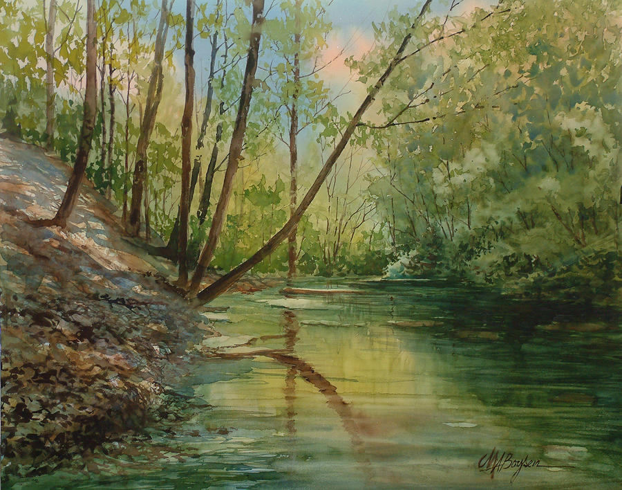 Chagrin Falls Painting - Chagrin River in Spring by Maryann Boysen