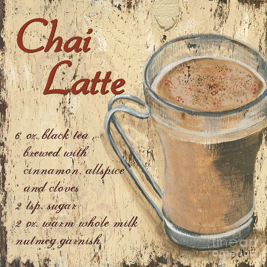 Coffee Painting - Chai Latte by Debbie DeWitt Coffee Painting - Chai Latte by Debbie DeWitt