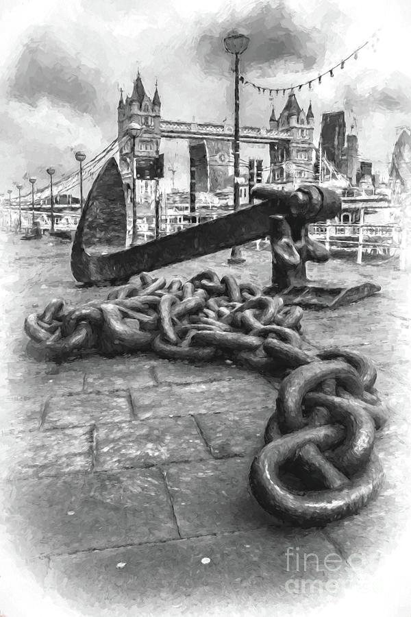 Chain and anchor, Southwark Digital Art by Howard Ferrier
