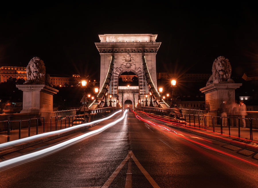 Chain Bridge at midnight Photograph by Jaroslaw Blaminsky