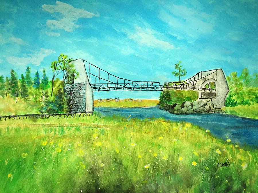 Chain Bridge Newburyport Painting by Anne Sands