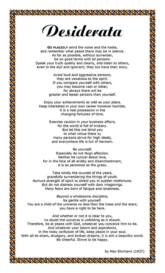 Desiderata Printable Pdf Free Printable Calendar