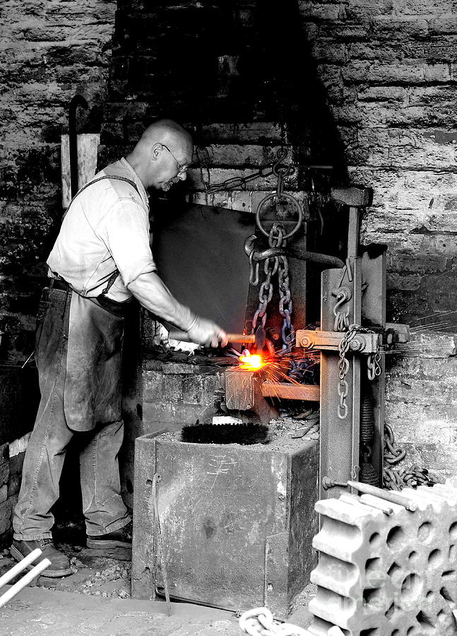 Black And White Photograph - Chain Making by John Chatterley