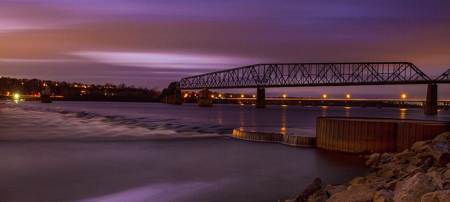 Chain of Rocks Bridge at dusk Photograph by Garry McMichael